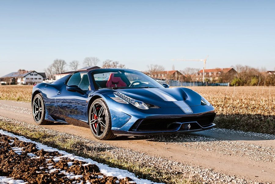 Ferrari in Blu Lent — 458 Speciale Aperta (ROSSOautomobili)