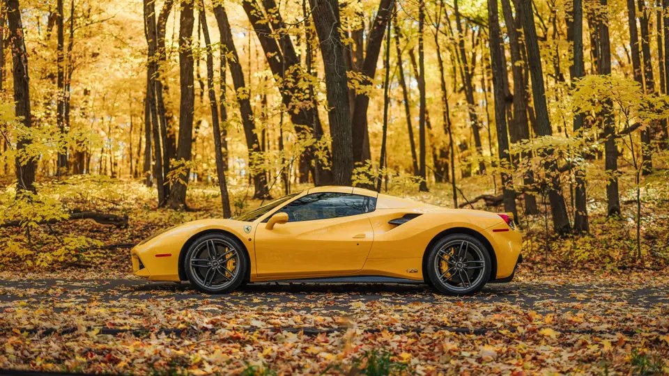 Ferrari in Giallo Tre Strati — 488 Spider, profile (70th Anniversary 'Bold Yellow') (RM Sotheby's)