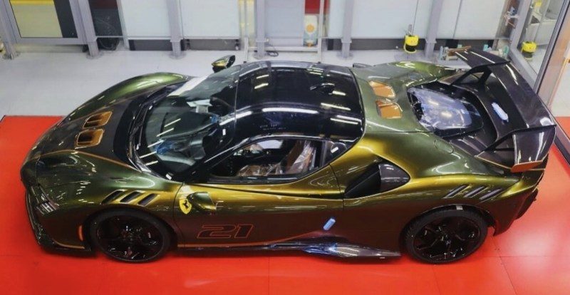 Ferrari in Verde Volterra (Ferrari Colors blog)